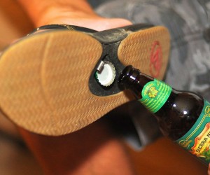 flip flops with beer opener