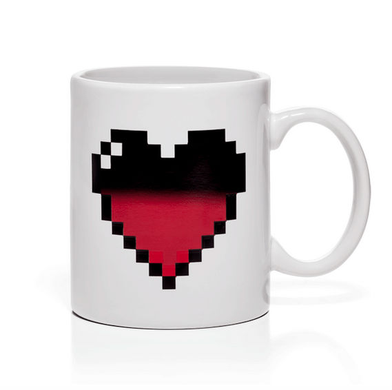 pixel heart mug
