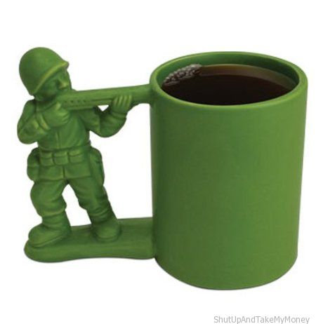 green army man mug