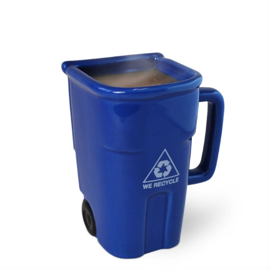 recycling bin coffee mug