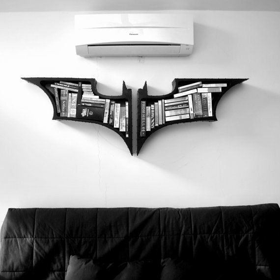 batman symbol bookshelf