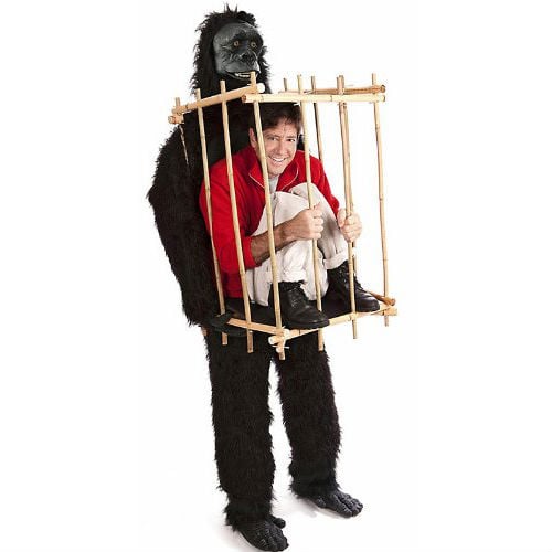 man in a gorilla cage costume