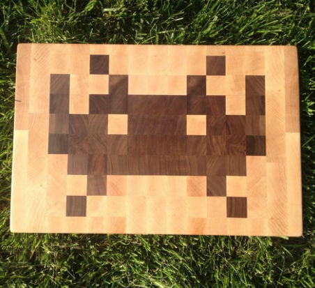 space invaders cutting board
