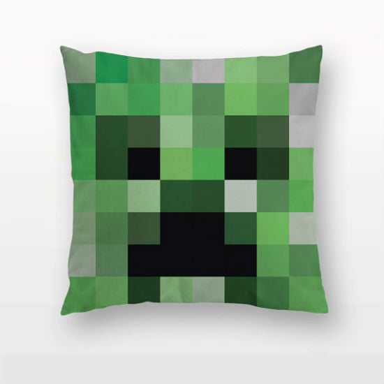 minecraft creeper throw pillow