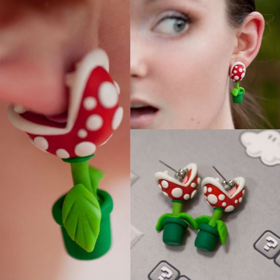 piranha plant earrings
