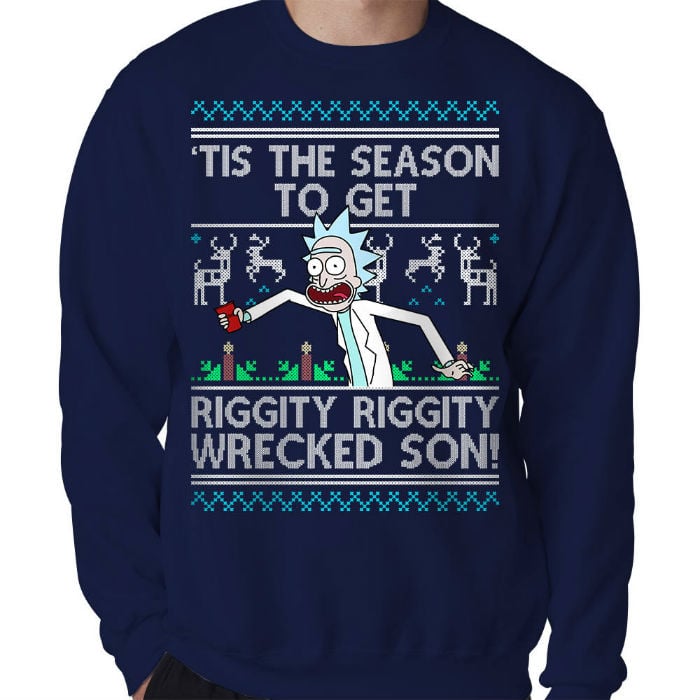 rick and morty ugly christmas sweater