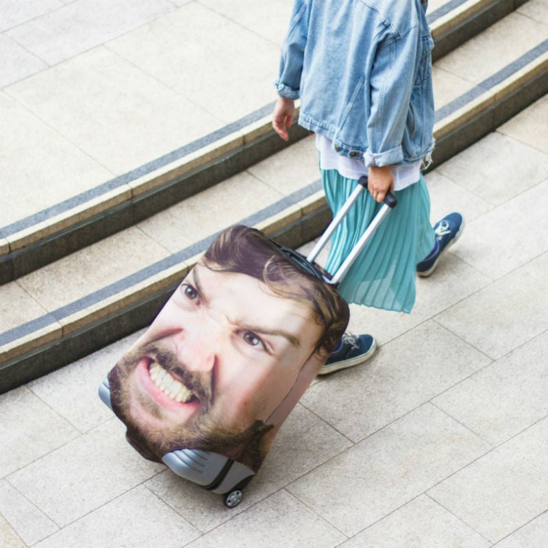 personalized face luggage cover