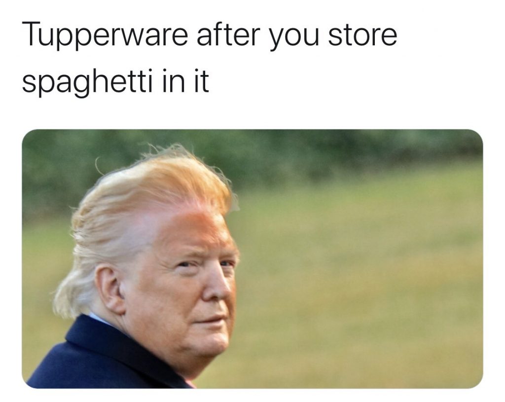 tupperware trump orange face memes