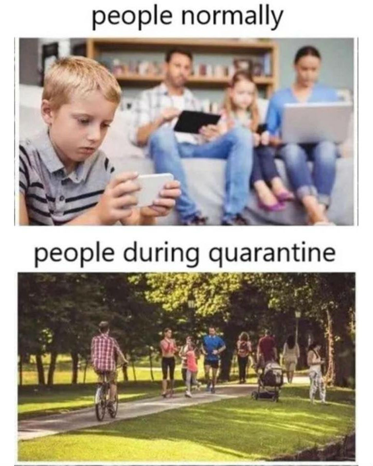 people normally vs people during quarantine