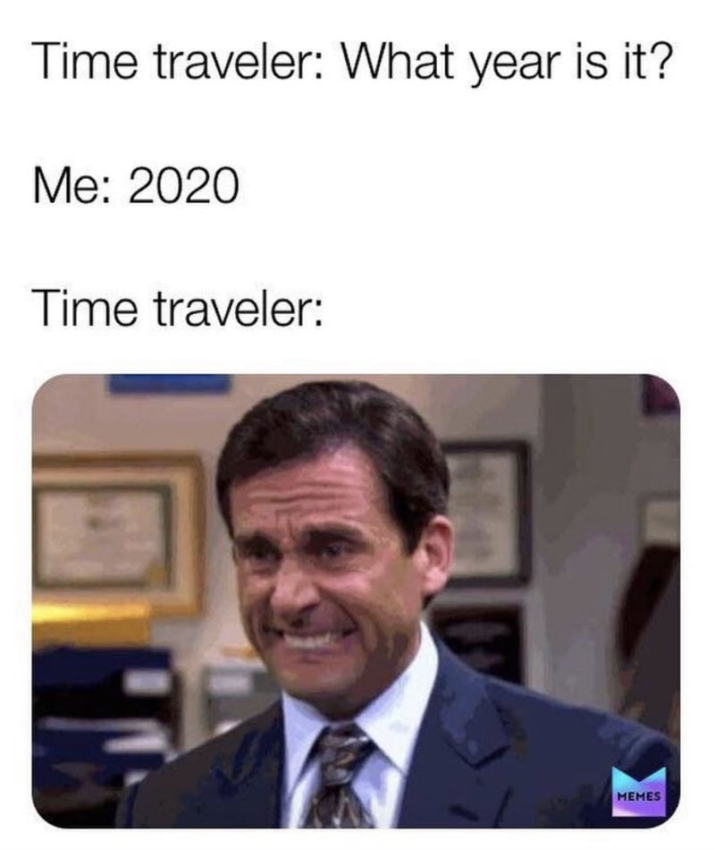 time traveler coronavirus meme