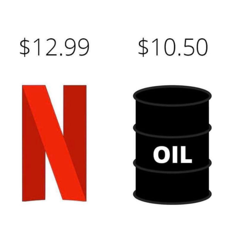 oil is cheaper than netflix