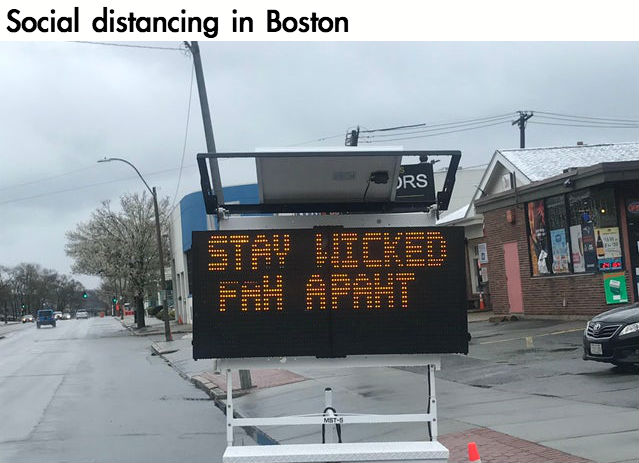 Social distancing in Boston