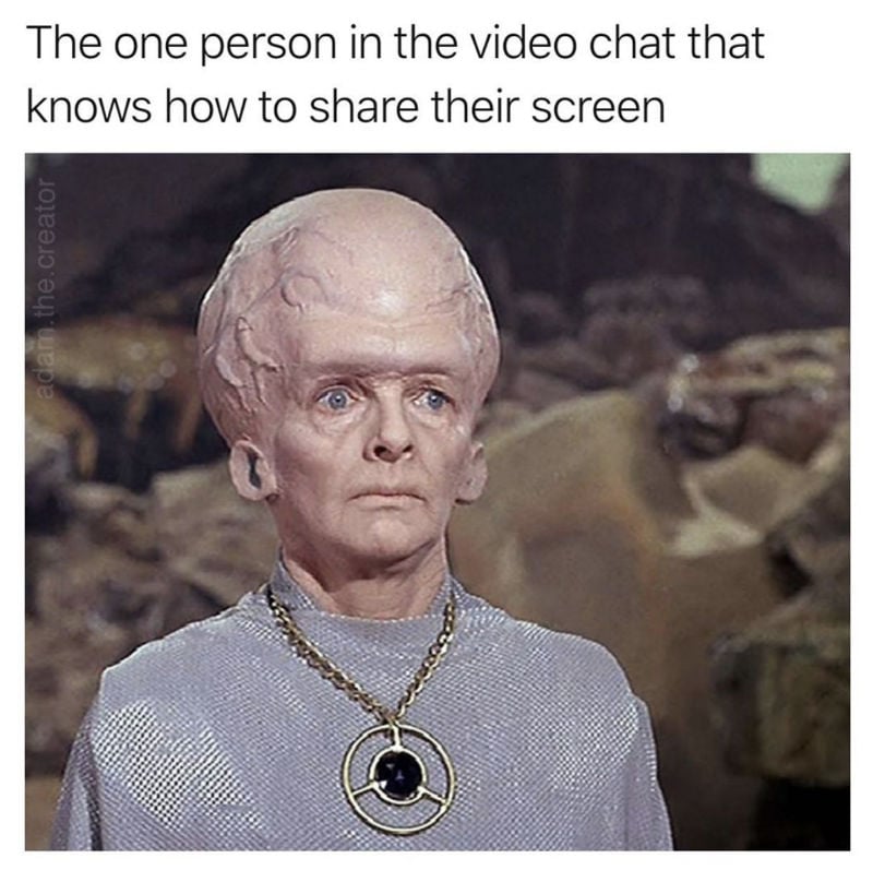 the one person in the video chat