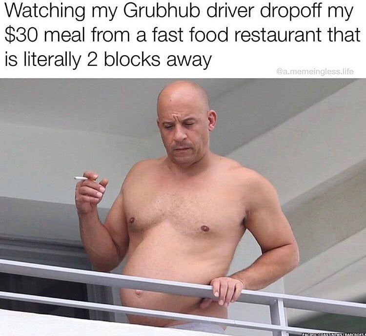 watching my grubhub driver