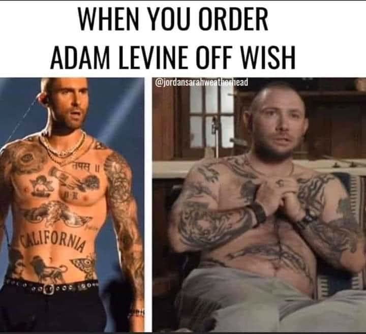 when you order adam levine off wish