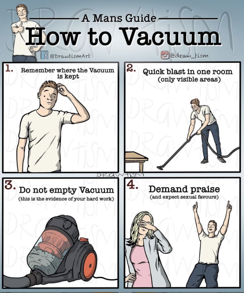 a mans guide how to vacuum meme