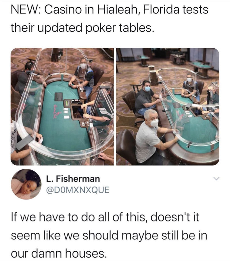 coronavirus poker tables