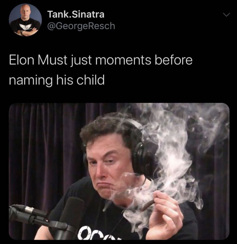 elon musk moments before naming his child meme