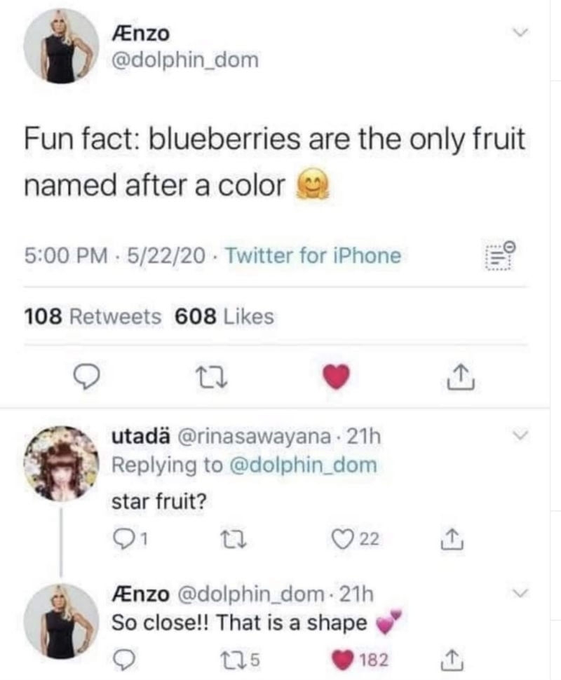 fun fact blueberries are the only fruit named after a color