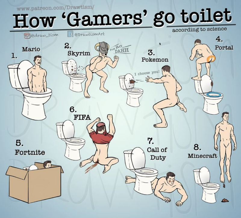 how gamers go toilet comic