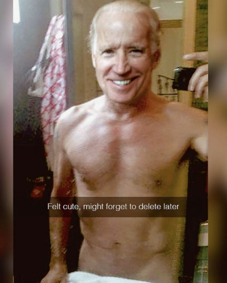 Joe Biden Felt Cute Might Forget To Delete Later - Selfie Meme - Shut