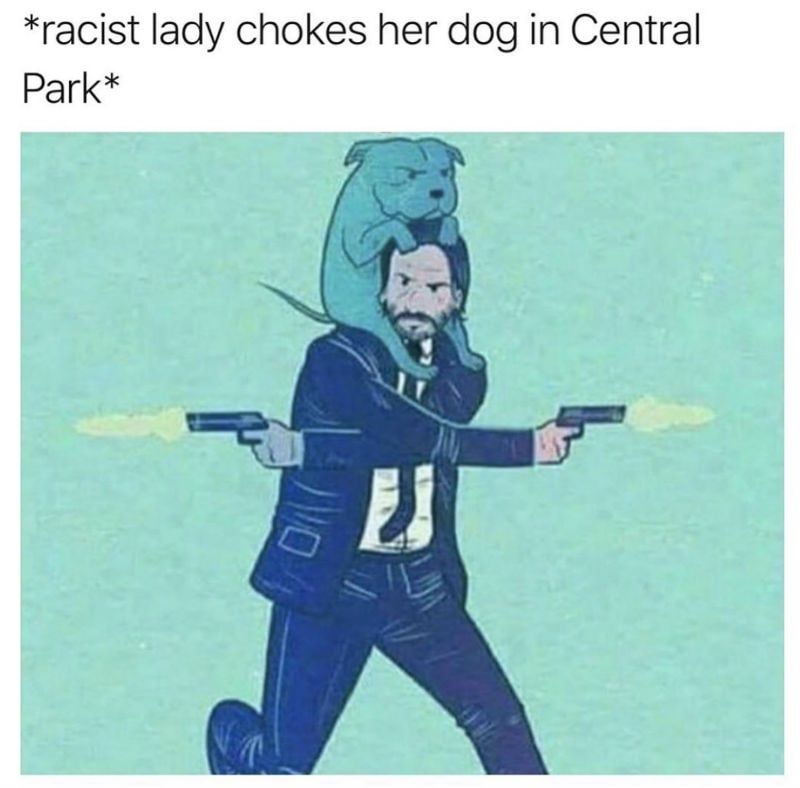 racist lady chokes her dog