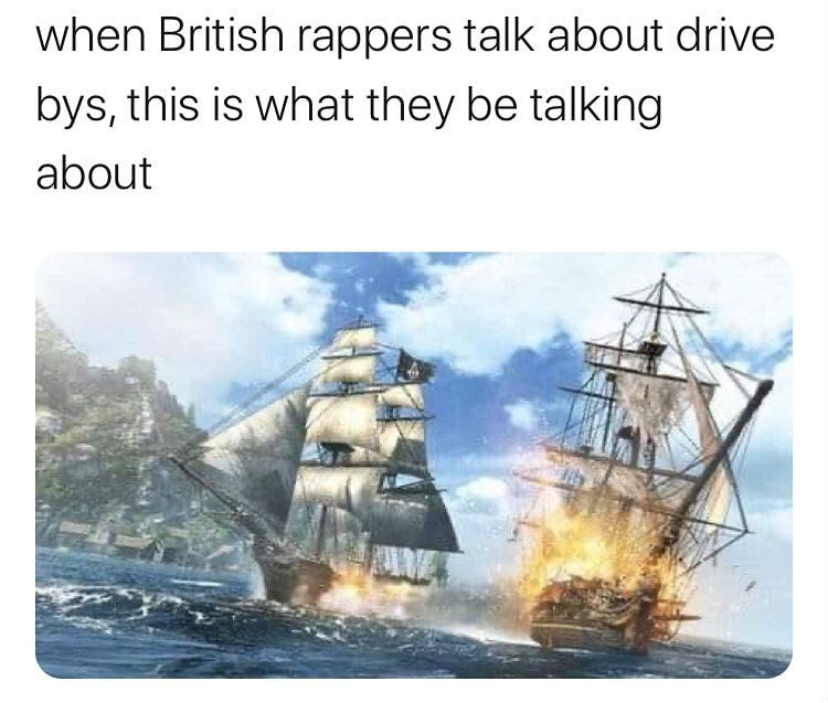 when british rappers talk about drivebys meme
