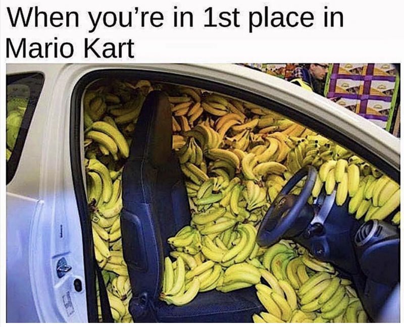 when you're first place in mario kart