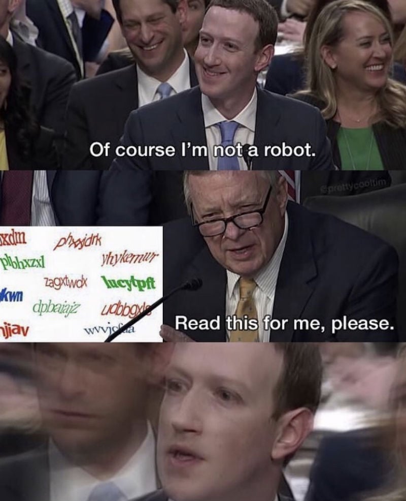 Of Course I M Not A Robot Mark Zuckerberg Meme Shut Up And Take My Money