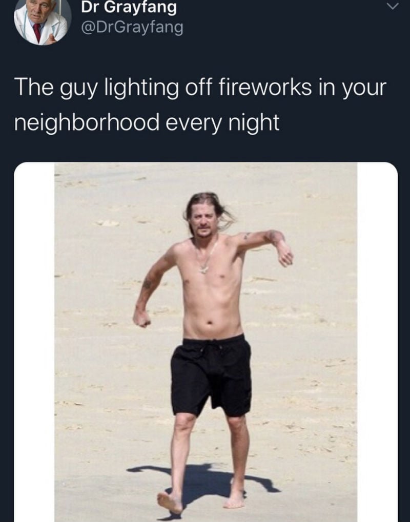 the guy lighting off fireworks meme