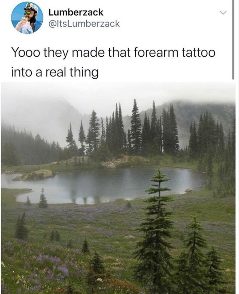 they made the forearm tattoo into a real thing meme