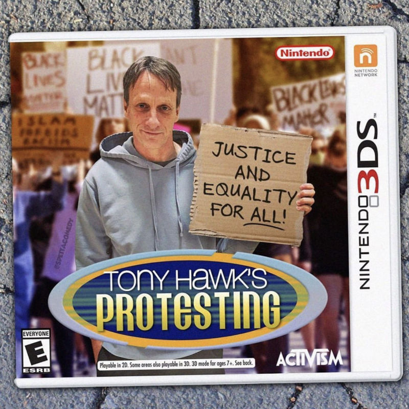 tony hawk protesting game