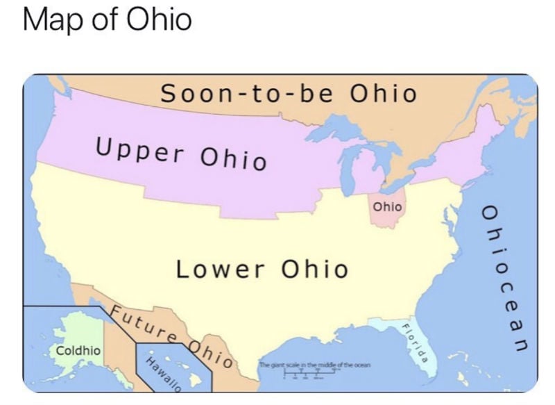 map of ohio meme