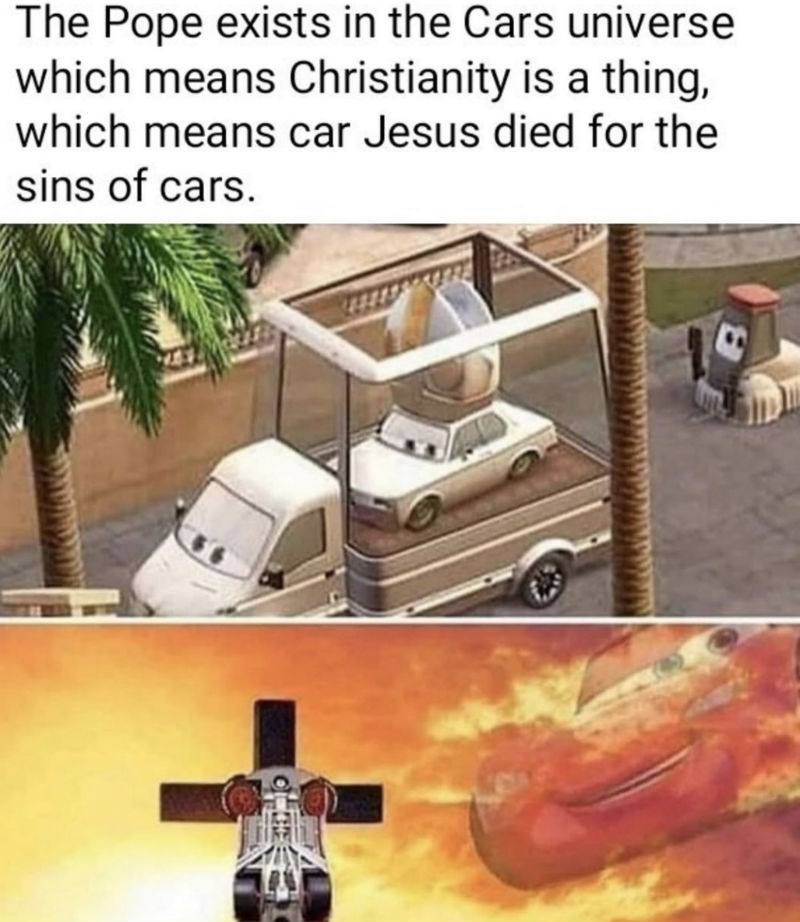 the pope exists in the cars universe