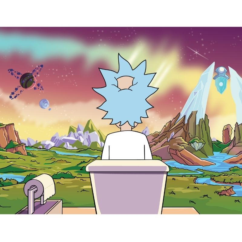 Rick And Morty Bathroom Poster Shut Up And Take My Money