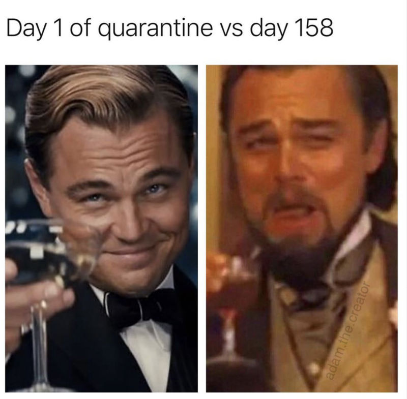 day 1 of quarantine vs day 158