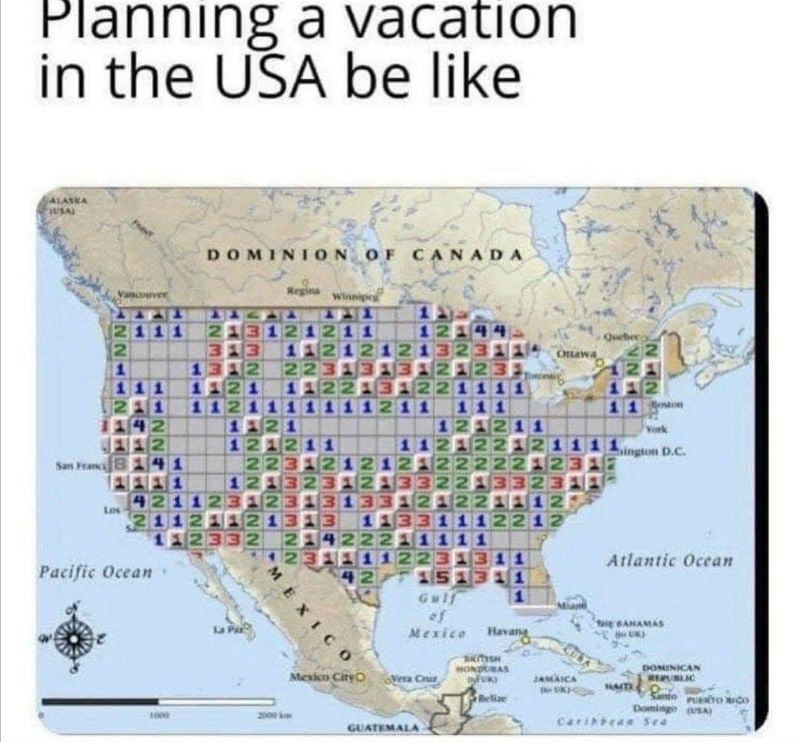 planning a vacation in the usa be like meme