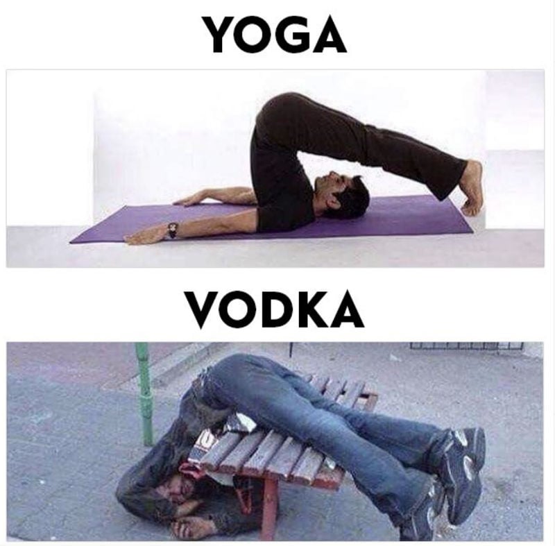 Yoga Vs Vodka - Meme - Shut Up And Take My Money