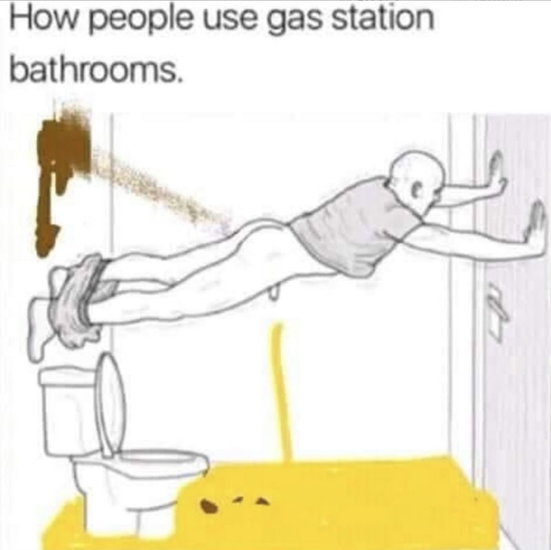 how people use gas station bathrooms