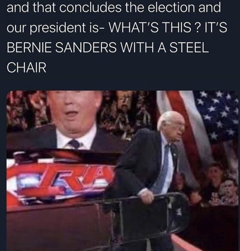 Bernie Sanders With A Steel Chair - Meme - Shut Up And Take My Money