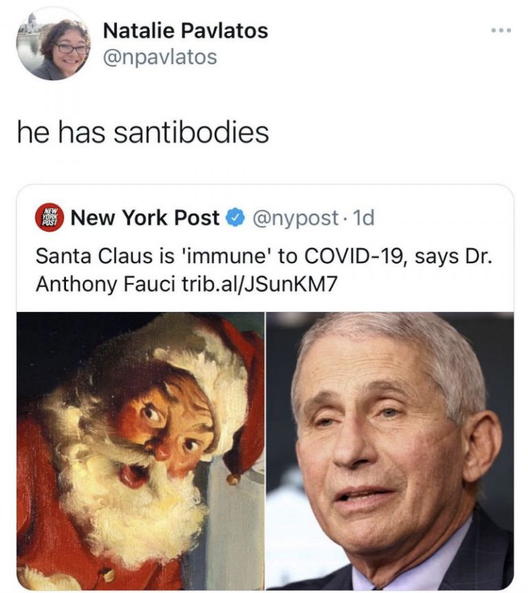 Santa Is Immune From Covid He Has Santibodies Meme Shut Up And Take