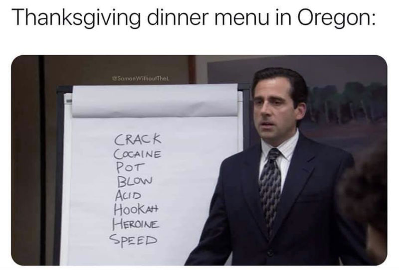 thanksgiving dinner menu in oregon