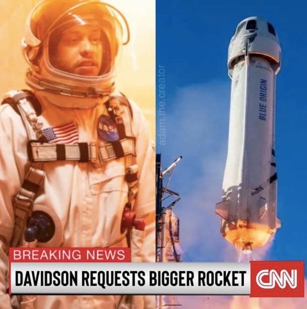 pete davidson requests a bigger rocket meme