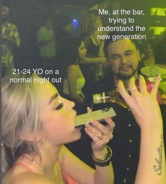 Me At The Bar Trying To Understand The New Generation - Meme