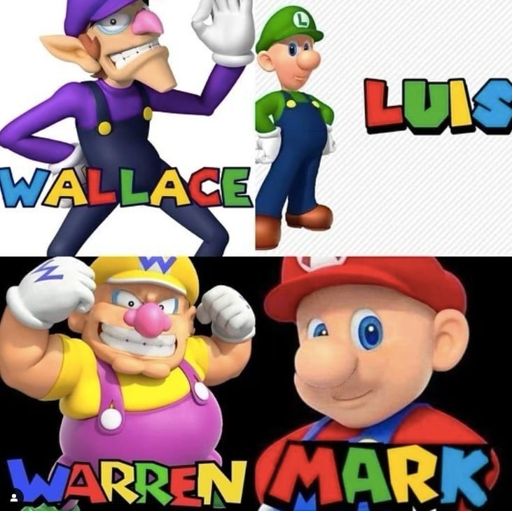 Wallace Luis Warren And Mark - Mario No Mustache Meme.