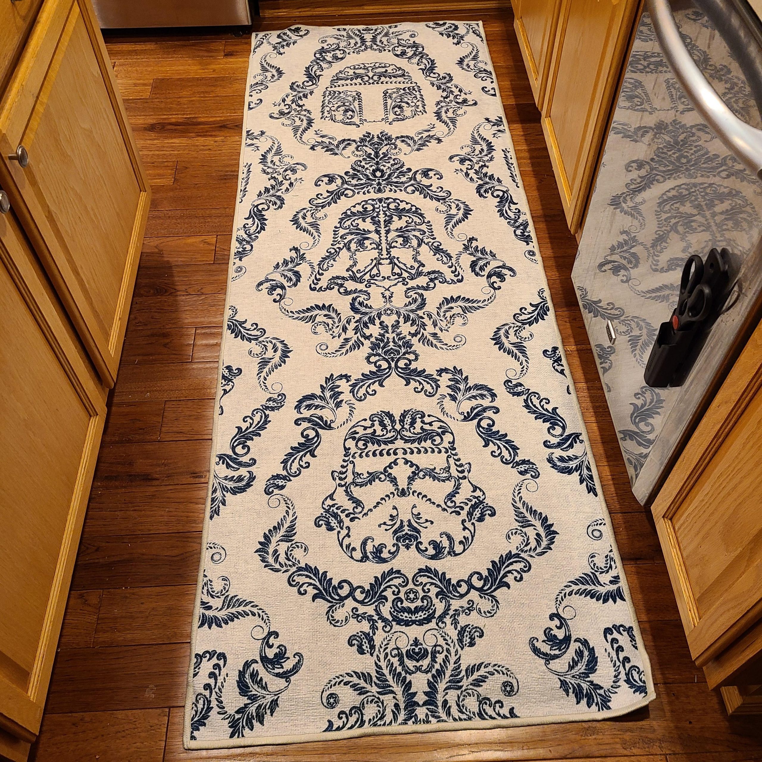 Dark Side Damask Delft Blue Rug Shut Up And Take My Money